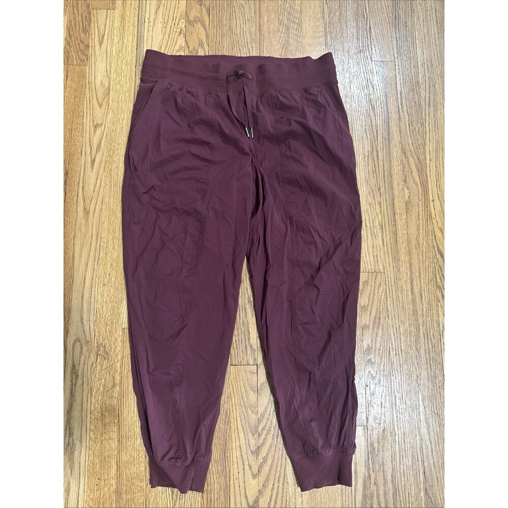 Lululemon Womens Dance Studio Mid Rise Jogger Pants Size 14 Full Length Burgandy